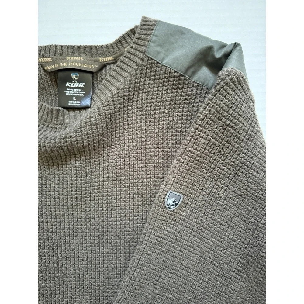 Kuhl Evader Sweater Mens Size M Brown Merino Wool Crewneck Outdoor Pullover